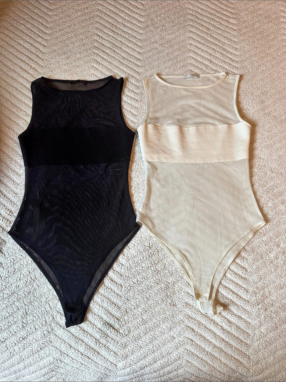 Zara Two Bodysuits Black & White Size Small